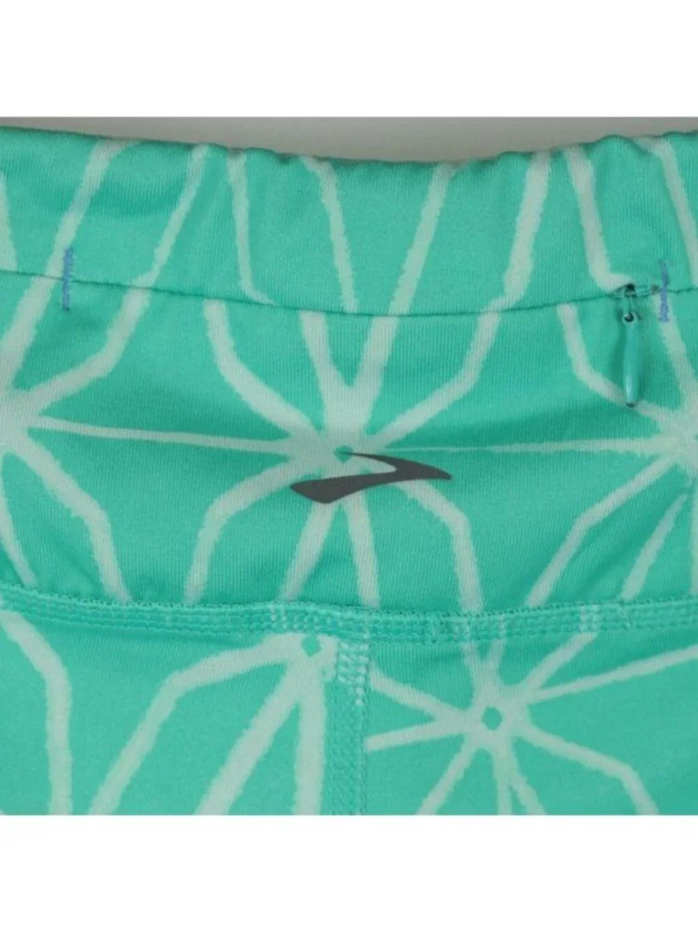 Brooks Women's XS Green White Mid Rise Capri Athletic Running Leggings